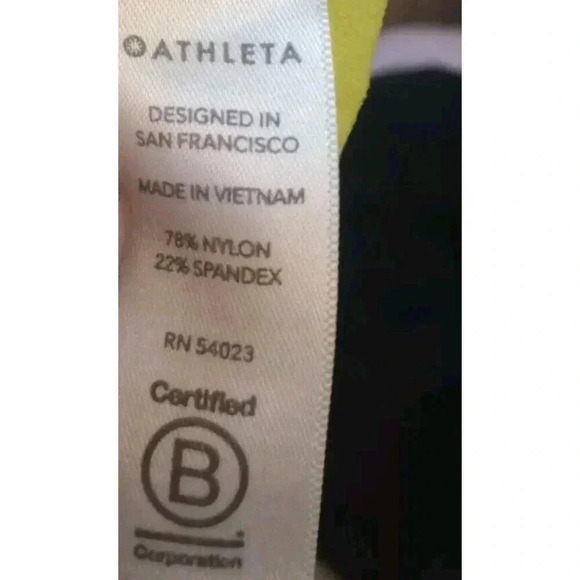 Athleta Asym ColorBlock Leggings‎ Black Gray Yellow Size Medium - Picture 6 of 8